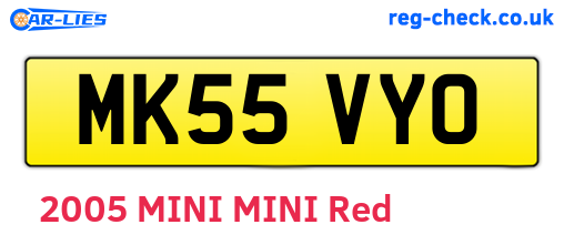 MK55VYO are the vehicle registration plates.