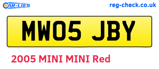 MW05JBY are the vehicle registration plates.