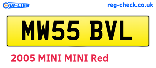 MW55BVL are the vehicle registration plates.