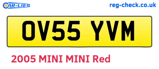 OV55YVM are the vehicle registration plates.
