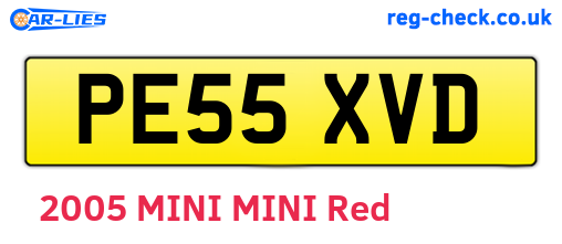 PE55XVD are the vehicle registration plates.