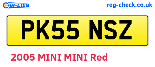 PK55NSZ are the vehicle registration plates.