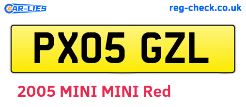 PX05GZL are the vehicle registration plates.