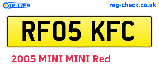 RF05KFC are the vehicle registration plates.