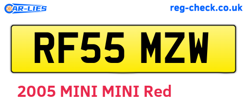RF55MZW are the vehicle registration plates.