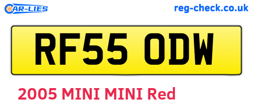 RF55ODW are the vehicle registration plates.