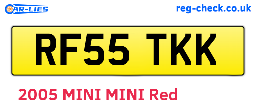 RF55TKK are the vehicle registration plates.