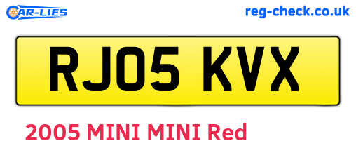 RJ05KVX are the vehicle registration plates.