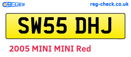 SW55DHJ are the vehicle registration plates.