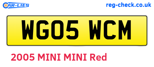 WG05WCM are the vehicle registration plates.