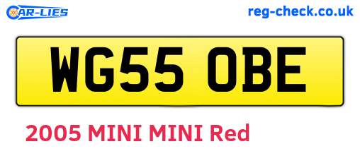 WG55OBE are the vehicle registration plates.