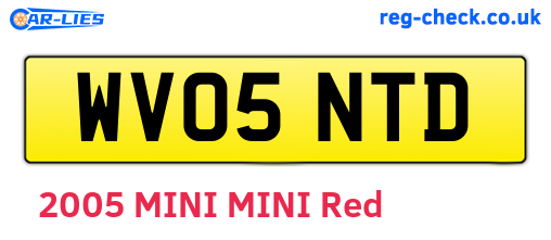 WV05NTD are the vehicle registration plates.