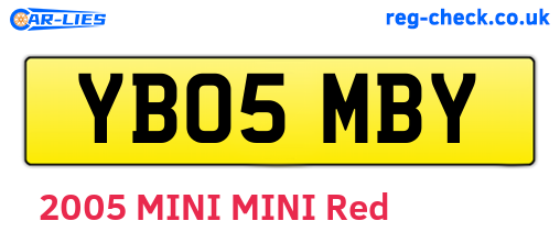 YB05MBY are the vehicle registration plates.