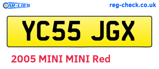 YC55JGX are the vehicle registration plates.