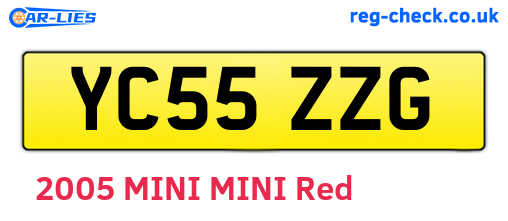 YC55ZZG are the vehicle registration plates.