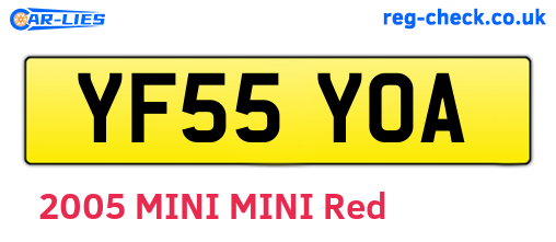 YF55YOA are the vehicle registration plates.