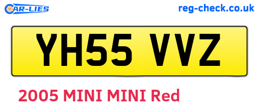 YH55VVZ are the vehicle registration plates.