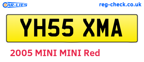 YH55XMA are the vehicle registration plates.