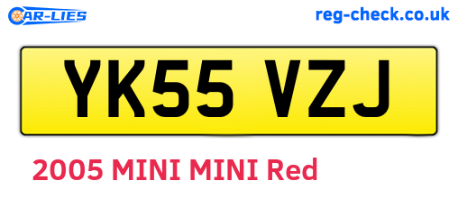 YK55VZJ are the vehicle registration plates.