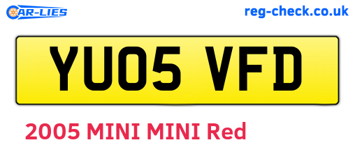 YU05VFD are the vehicle registration plates.