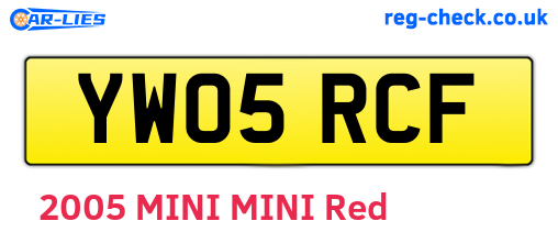 YW05RCF are the vehicle registration plates.