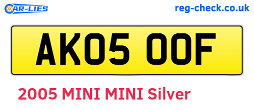AK05OOF are the vehicle registration plates.