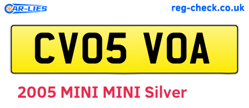 CV05VOA are the vehicle registration plates.