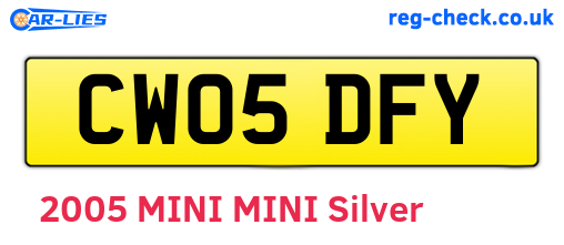 CW05DFY are the vehicle registration plates.
