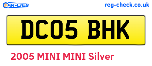 DC05BHK are the vehicle registration plates.