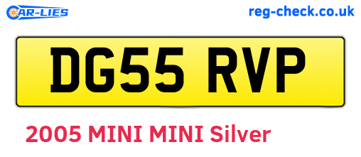DG55RVP are the vehicle registration plates.