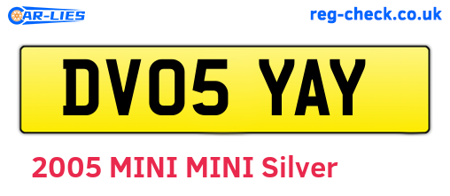 DV05YAY are the vehicle registration plates.