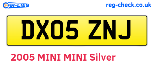 DX05ZNJ are the vehicle registration plates.