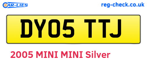 DY05TTJ are the vehicle registration plates.