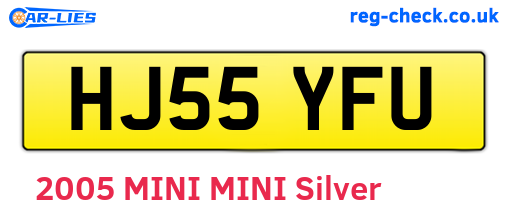 HJ55YFU are the vehicle registration plates.