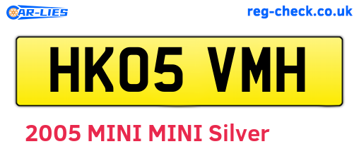 HK05VMH are the vehicle registration plates.