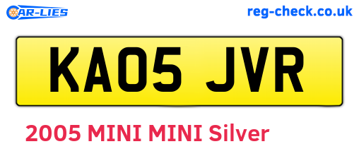 KA05JVR are the vehicle registration plates.