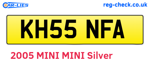 KH55NFA are the vehicle registration plates.