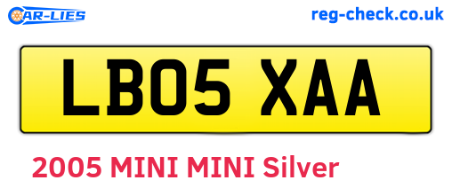 LB05XAA are the vehicle registration plates.