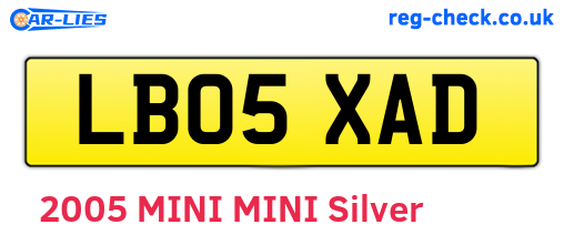 LB05XAD are the vehicle registration plates.