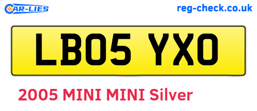 LB05YXO are the vehicle registration plates.