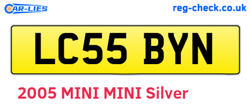 LC55BYN are the vehicle registration plates.