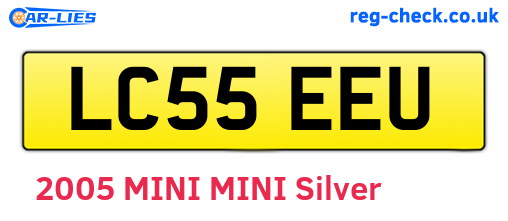 LC55EEU are the vehicle registration plates.