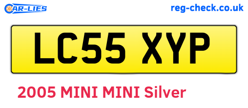 LC55XYP are the vehicle registration plates.