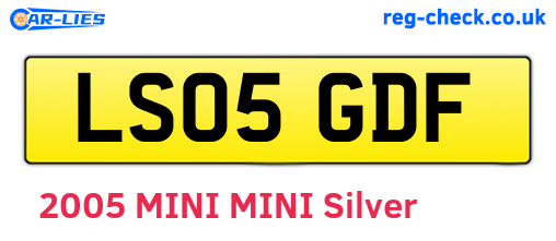 LS05GDF are the vehicle registration plates.