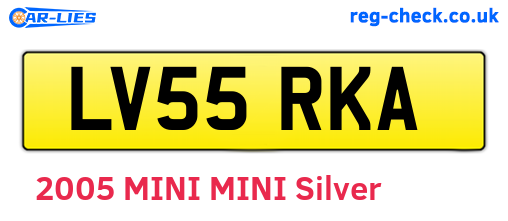 LV55RKA are the vehicle registration plates.