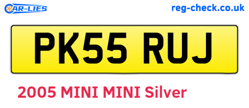 PK55RUJ are the vehicle registration plates.
