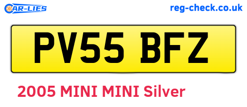 PV55BFZ are the vehicle registration plates.