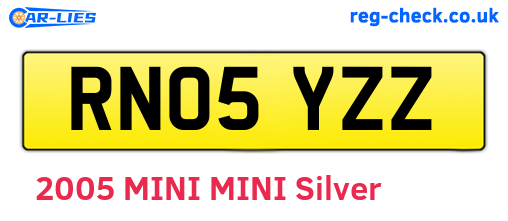 RN05YZZ are the vehicle registration plates.