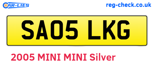 SA05LKG are the vehicle registration plates.