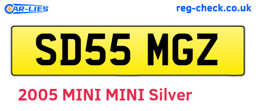 SD55MGZ are the vehicle registration plates.